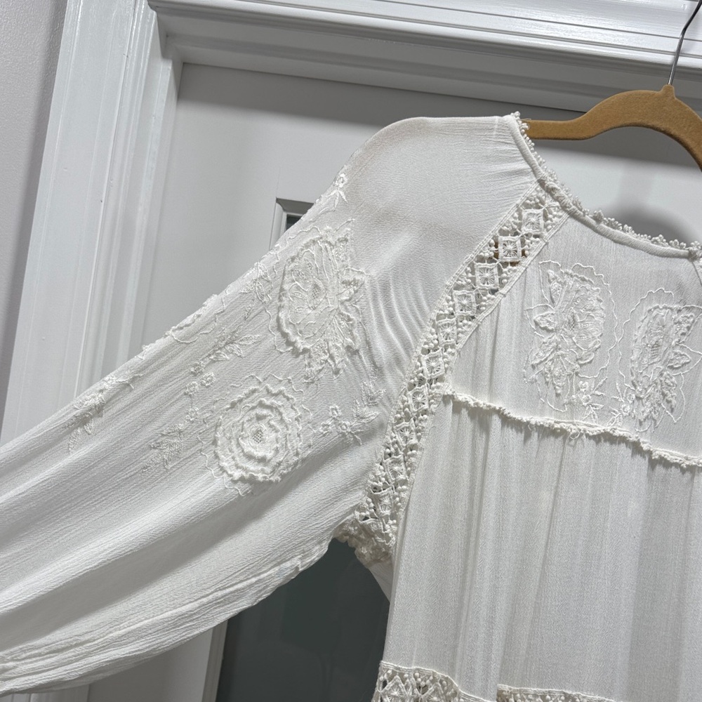 Free People White Lace Long Sleeve Dress - Picture 3 of 6